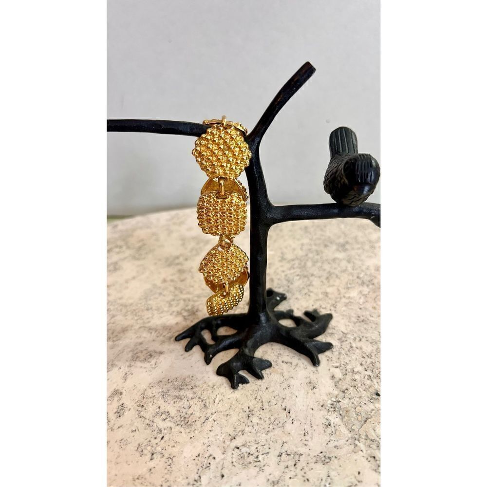 Vintage Womens Gold Plated Textured‎ Chunky Bracelet Fashion Jewelry Collection